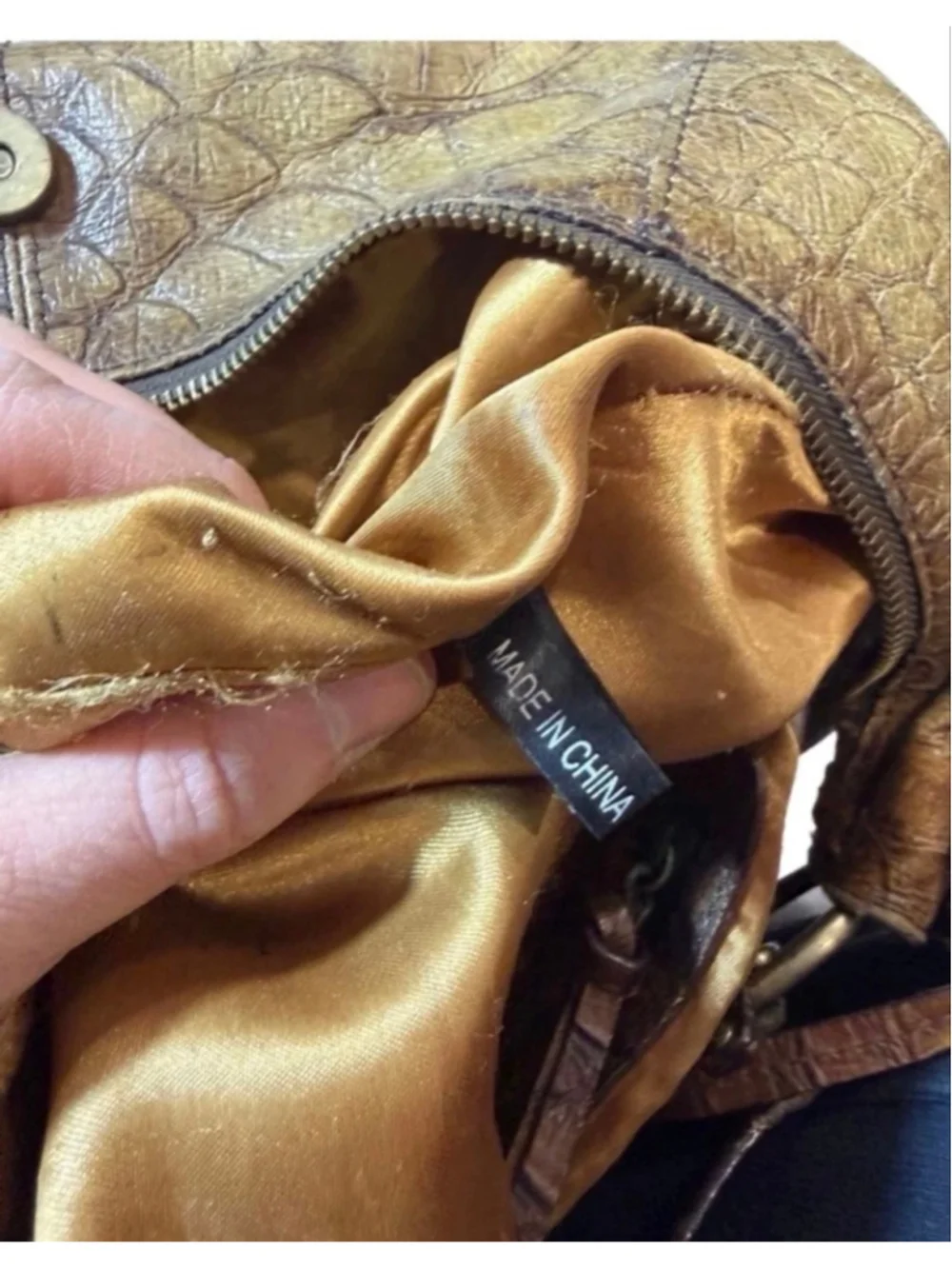 Vintage Guess Collection Brown Faux Snakeskin Hobo Shoulder Bag Y2K Boho flaw